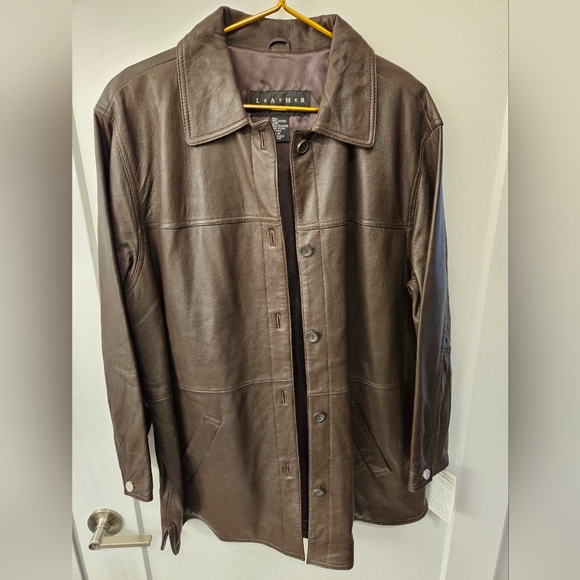 NWT - "Leather Elements" Brown Soft Leather Coat - Size 1X - Picture 2 of 16